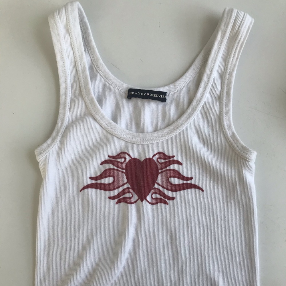 Brandy Melville Flaming Heart Tank🔥